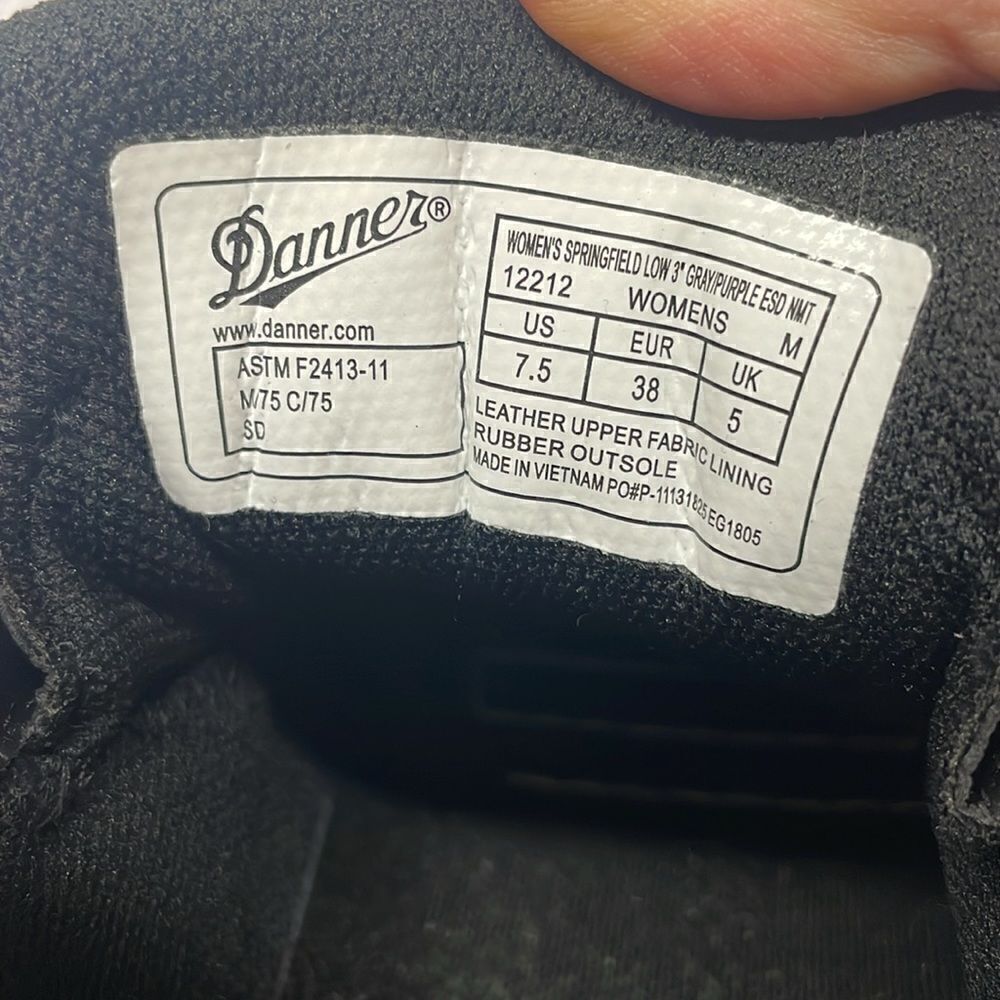 Danner Springfield Low Gray Purple ESD Size 7.5 - Picture 8 of 9